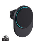 Chargeur mural noir avec anneau lumineux turquoise