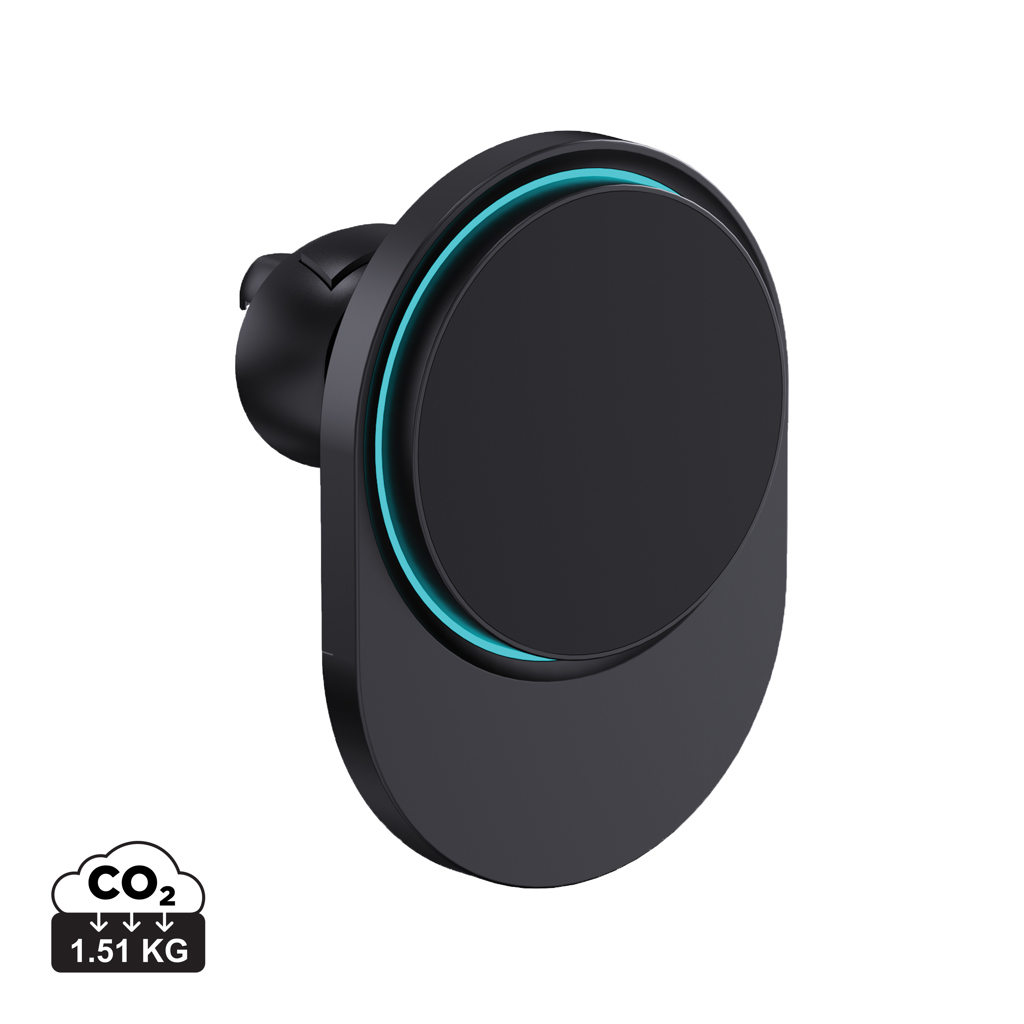 Chargeur mural noir avec anneau lumineux turquoise