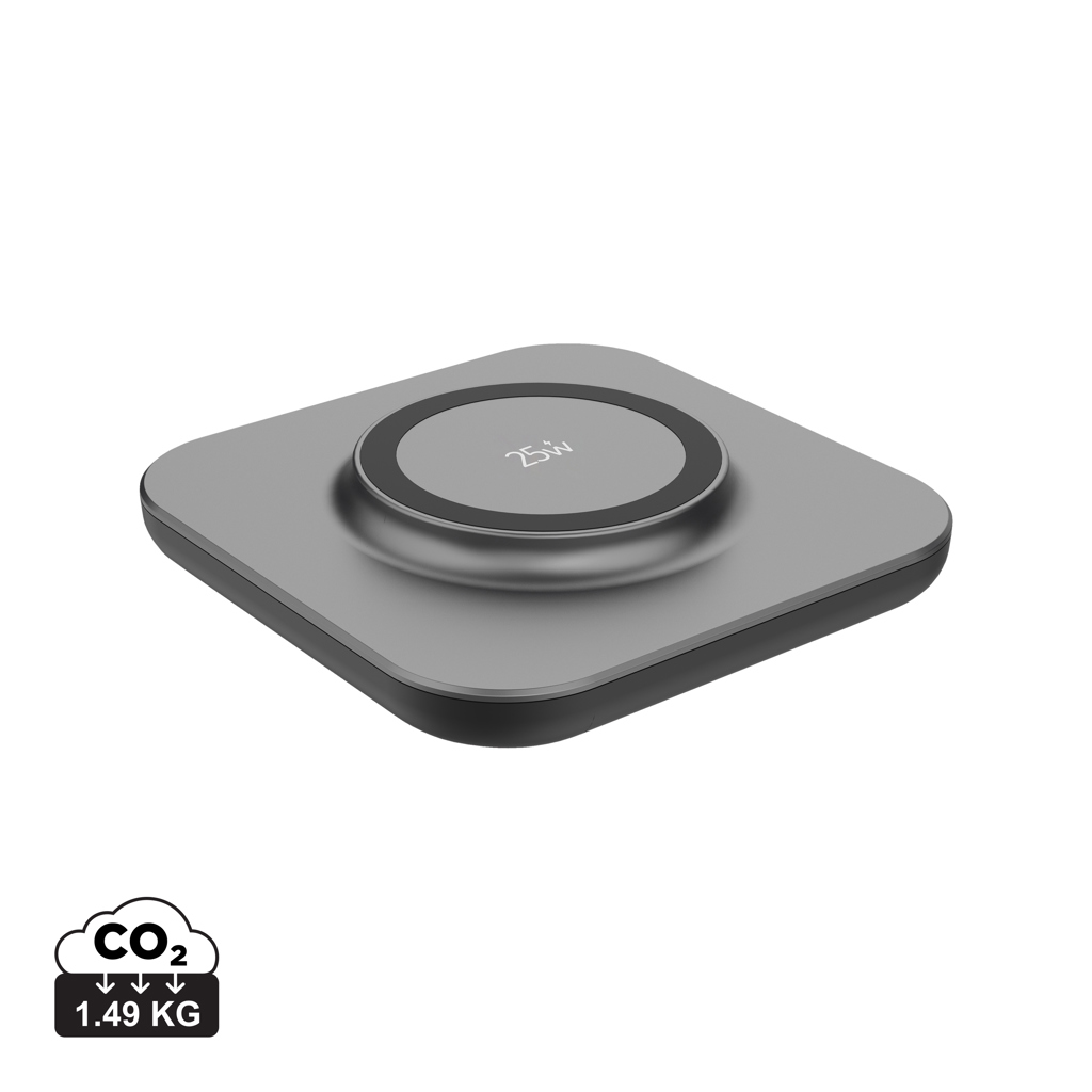 Chargeur sans fil 25W gris carré moderne