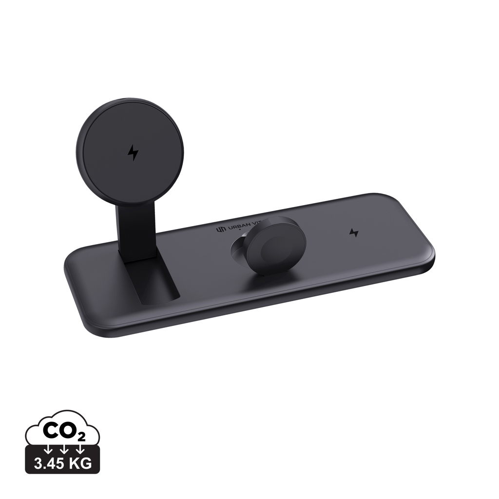 Station de charge sans fil noire double support