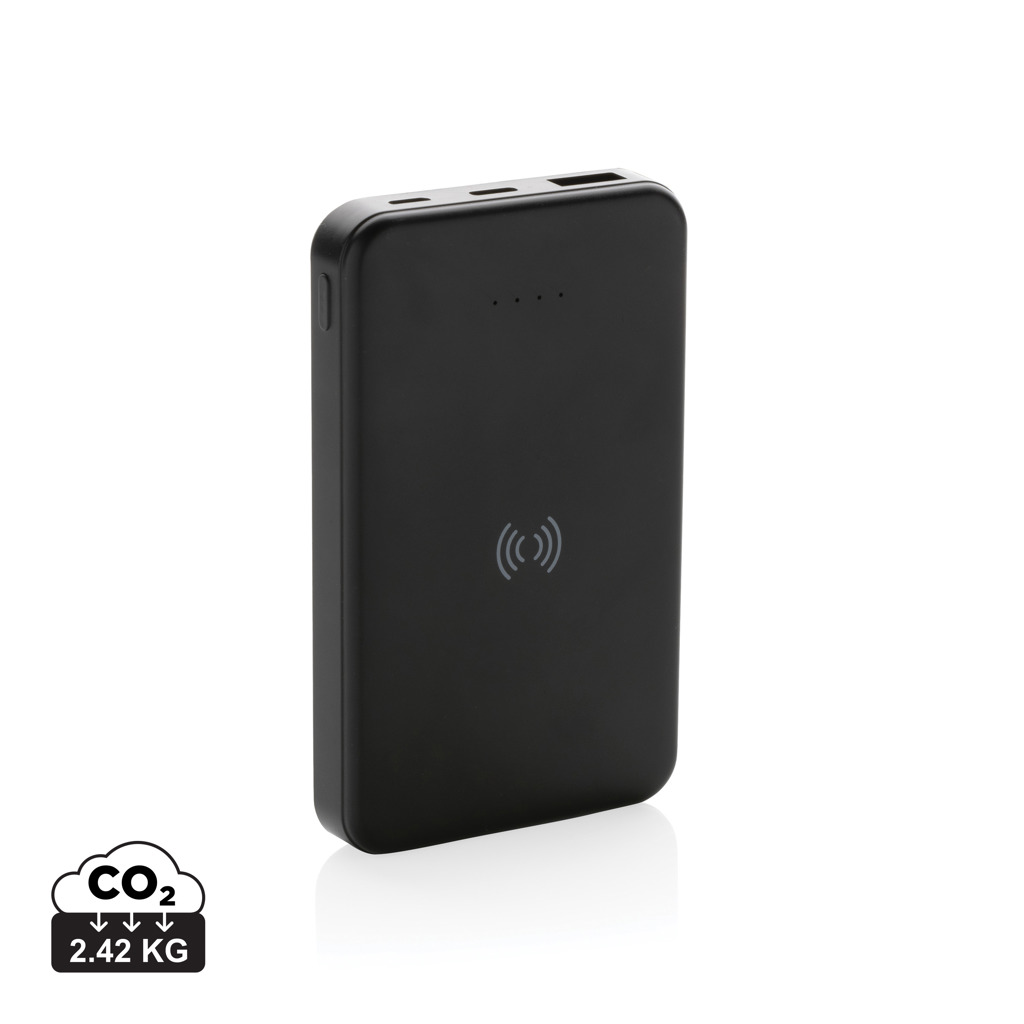 Batterie externe noire avec charge sans fil