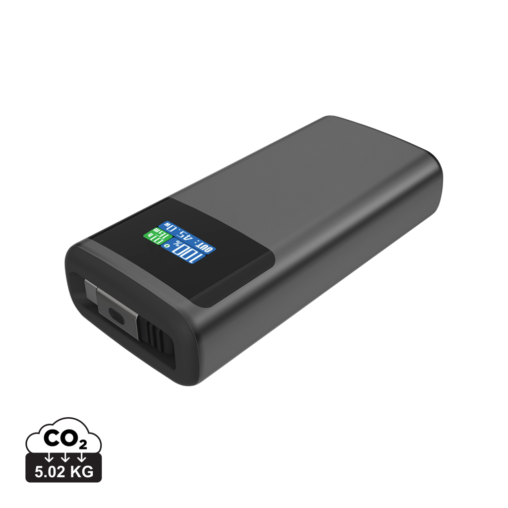 Batterie externe noire avec écran numérique intégré
