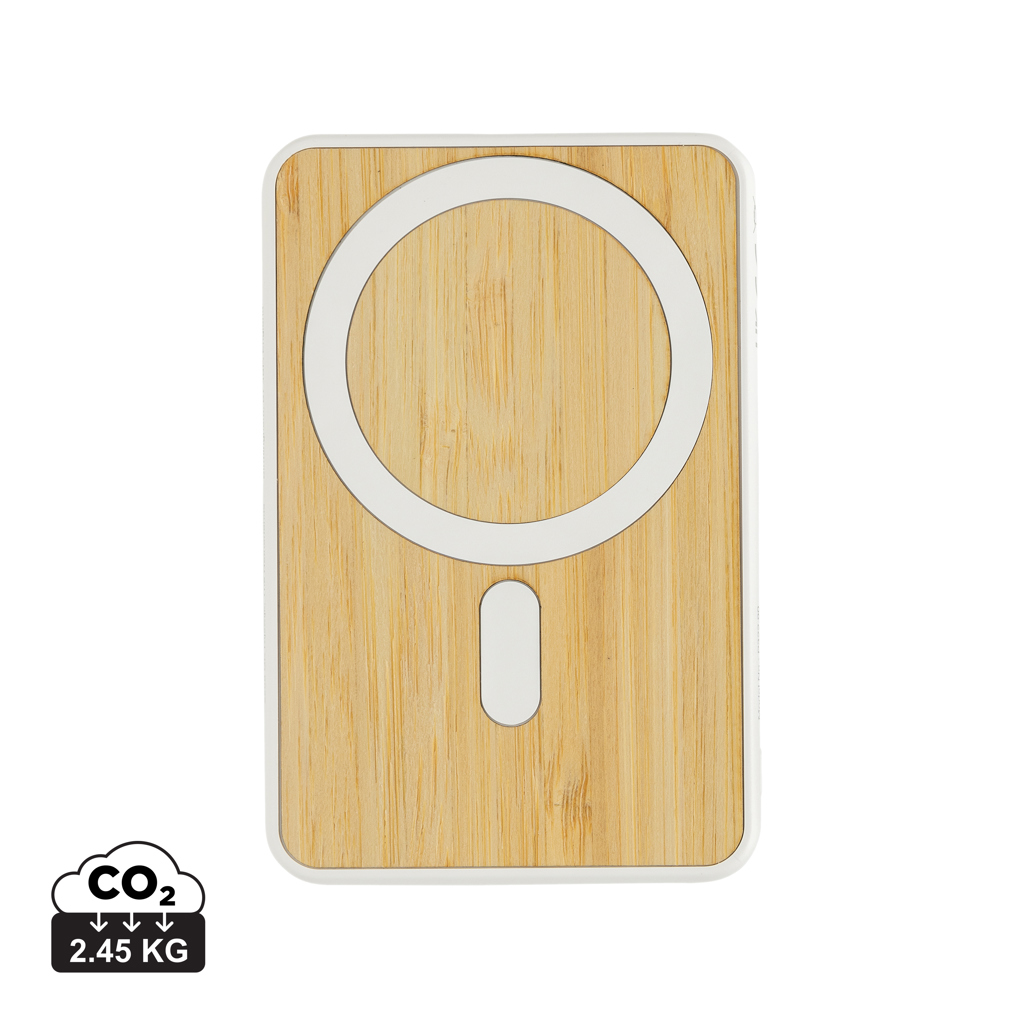 Chargeur sans fil en bois avec anneau magnétique