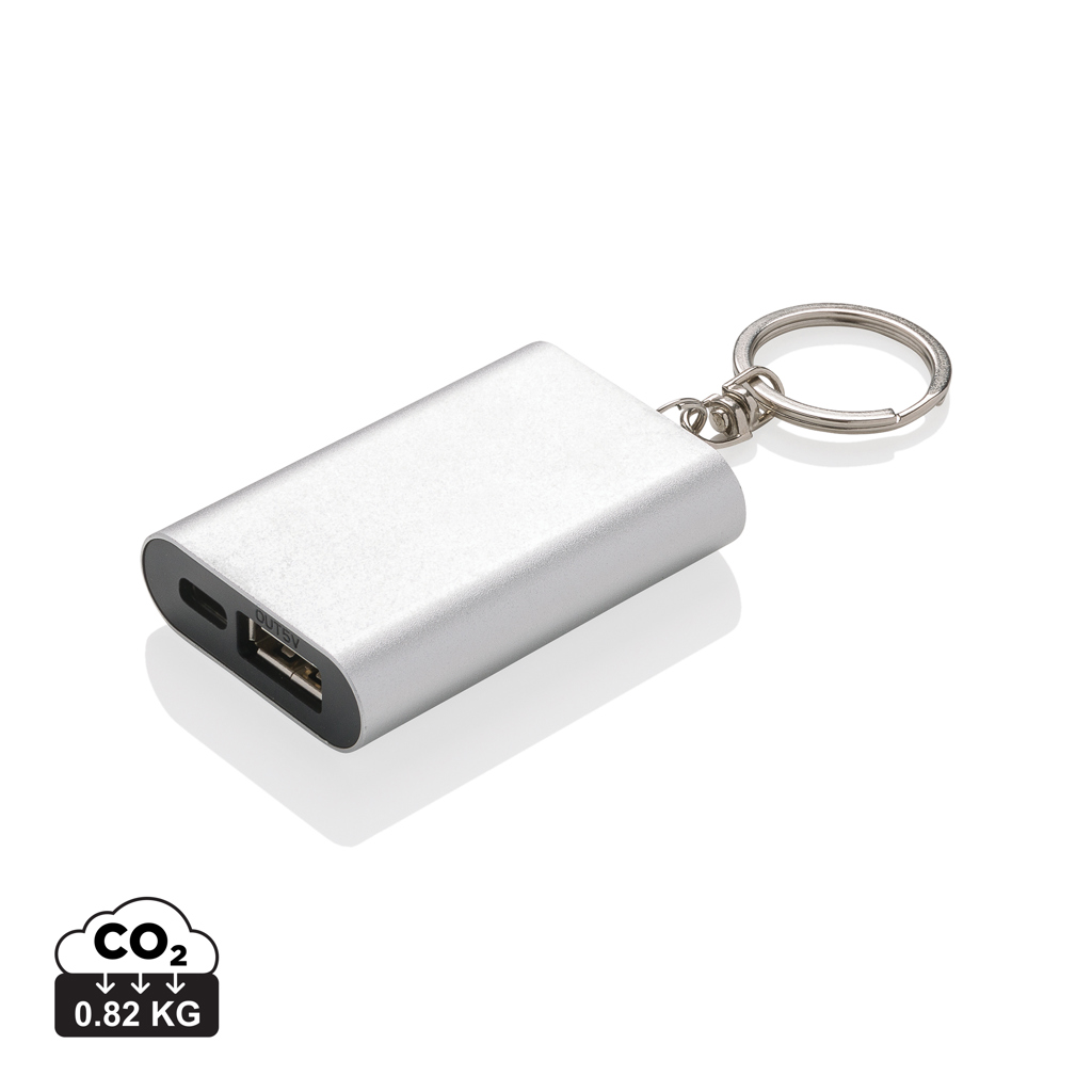 Batterie externe porte-clés en aluminium avec ports USB