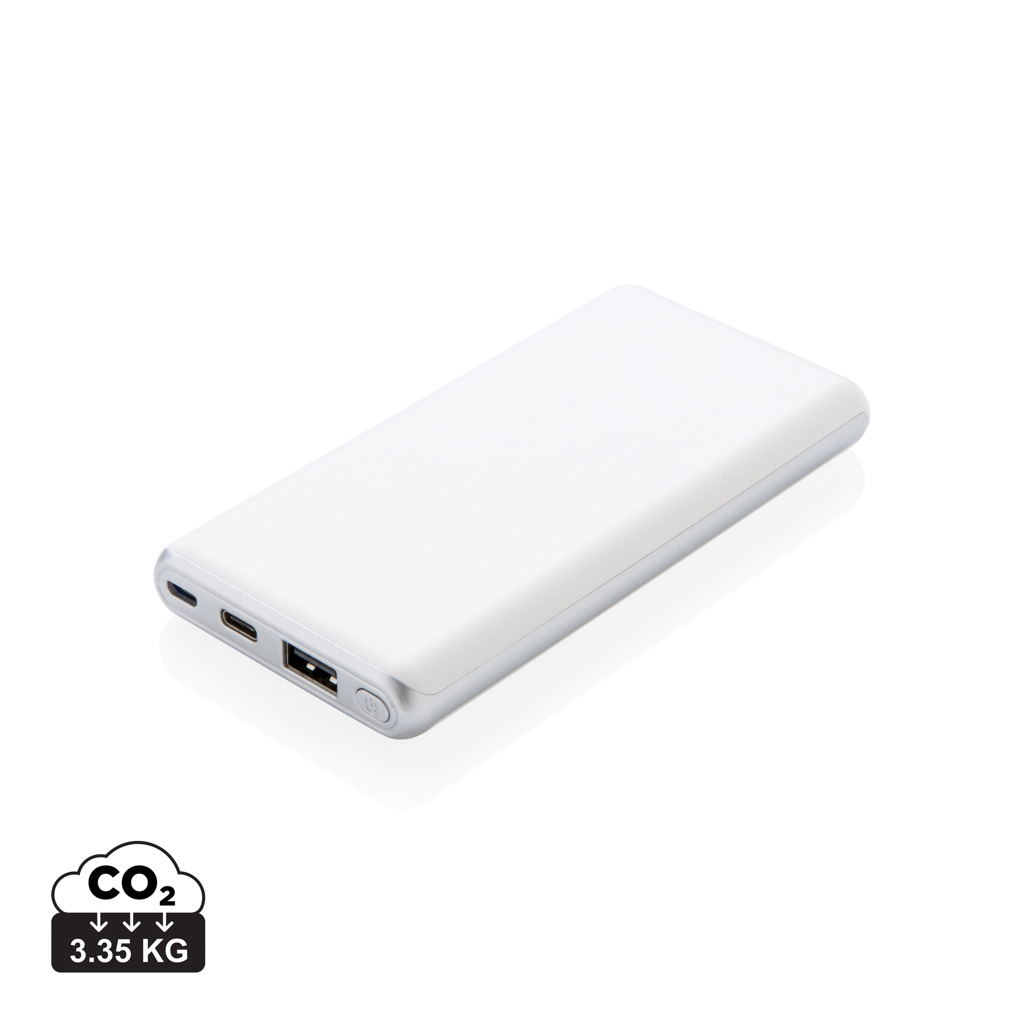 Batterie externe blanche avec ports USB