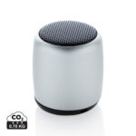 Enceinte portable cylindrique grise avec grille noire