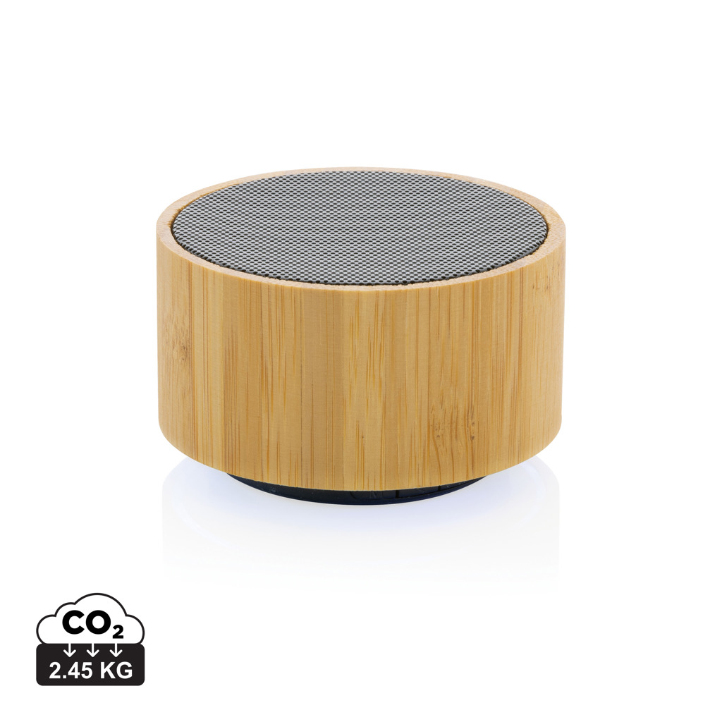 Enceinte Bluetooth cylindrique en bambou