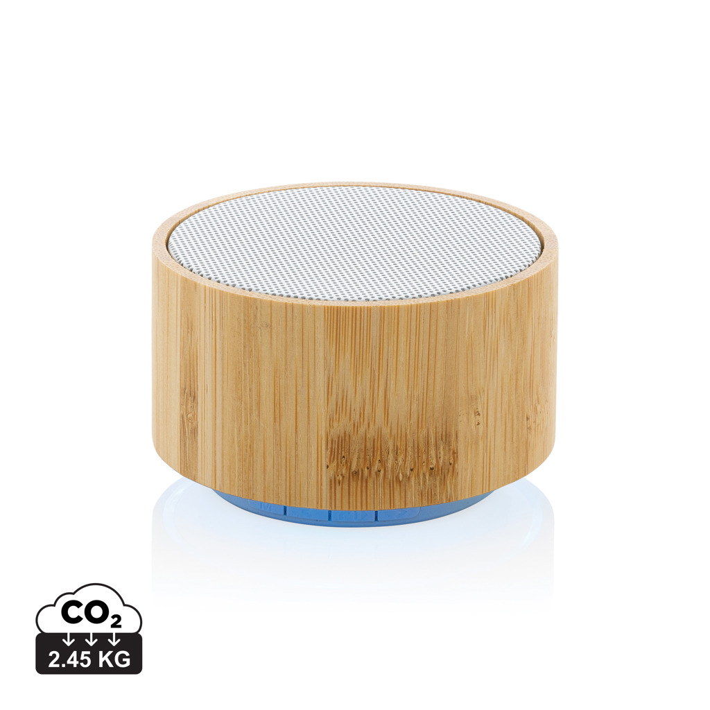 Enceinte Bluetooth cylindrique en bambou
