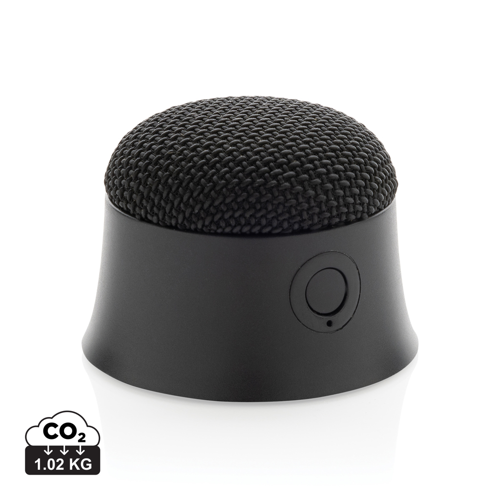 Enceinte Bluetooth noire compacte avec bouton latéral