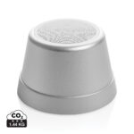 Enceinte portable argentée au design minimaliste