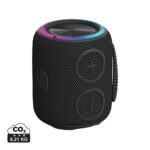 Enceinte Bluetooth portable noire avec éclairage LED