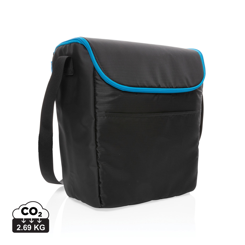 Sac isotherme noir avec bandoulière bleue