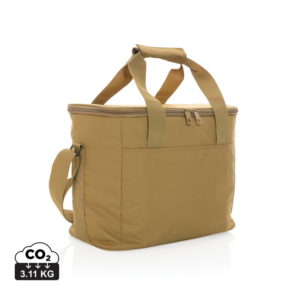 Sac isotherme beige avec bandoulière et poignées