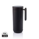 Mug isotherme noir avec poignée et couvercle