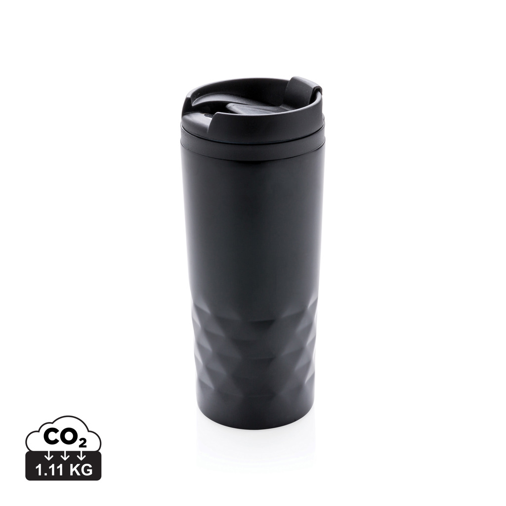 Gobelet isotherme noir réutilisable avec couvercle