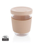 Gobelet réutilisable beige avec couvercle hermétique