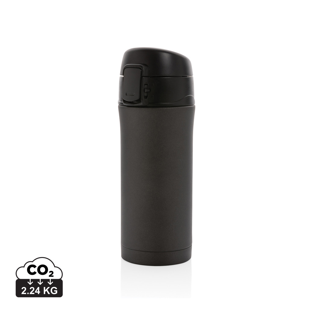 Gourde isotherme noire réutilisable avec indicateur CO2