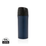 Mug isotherme bleu foncé avec couvercle noir