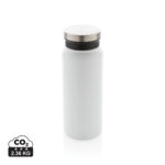 Gourde blanche réutilisable avec bouchon en acier