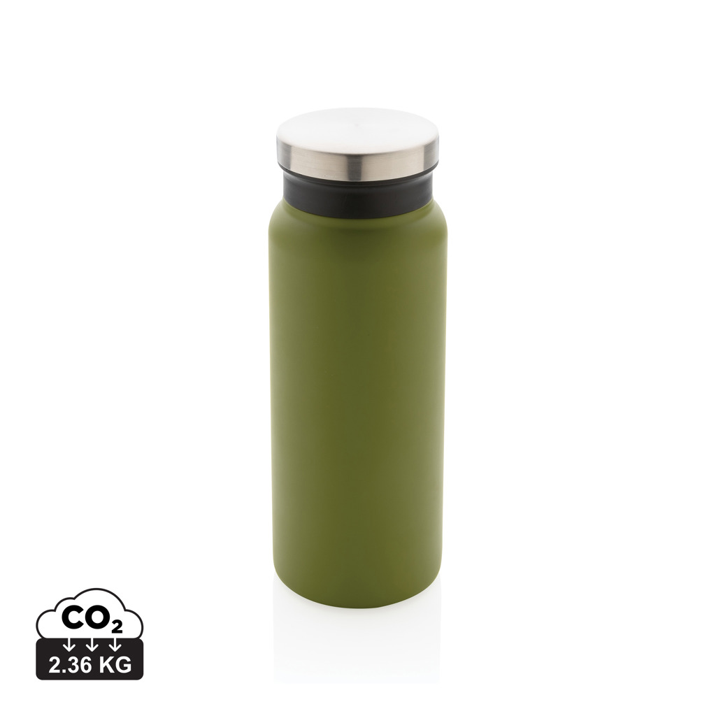 Gourde réutilisable verte avec couvercle en métal