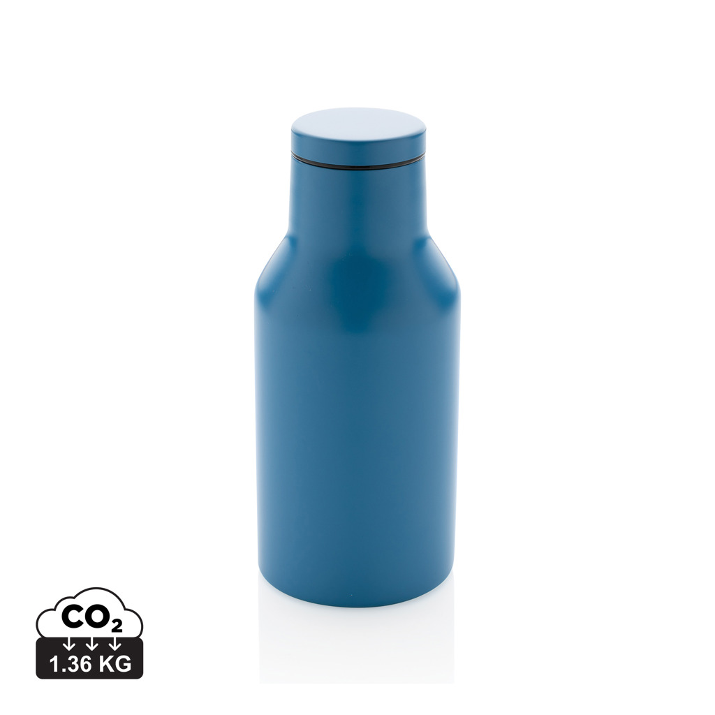 Bouteille réutilisable bleue avec indication CO2 1,36 kg