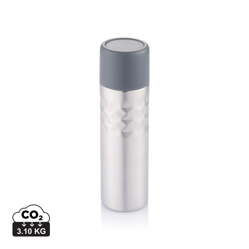 Gourde en acier inoxydable avec bouchon gris