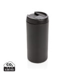 Gobelet isotherme noir réutilisable avec couvercle