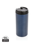 Gobelet isotherme réutilisable bleu avec couvercle noir