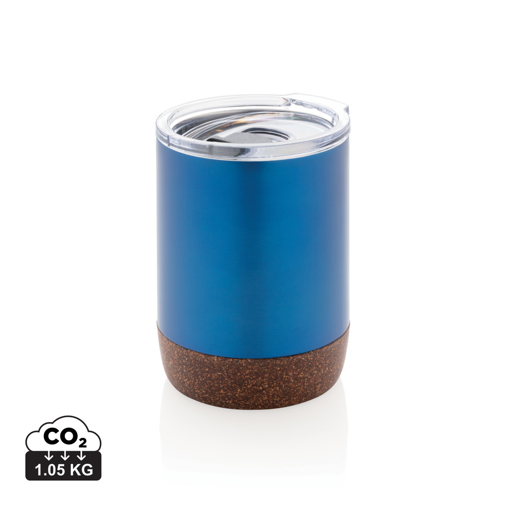 Gobelet isotherme bleu avec base en liège