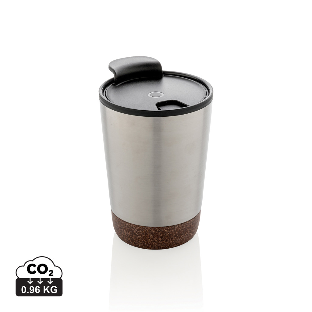 Gobelet isotherme en inox avec couvercle noir