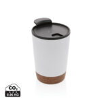 Gobelet réutilisable blanc avec couvercle noir