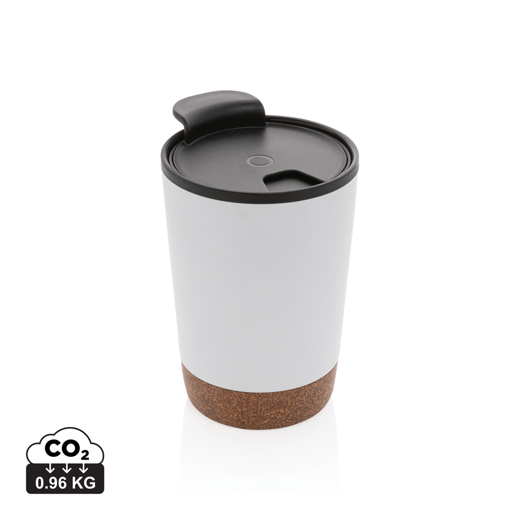 Gobelet réutilisable blanc avec couvercle noir