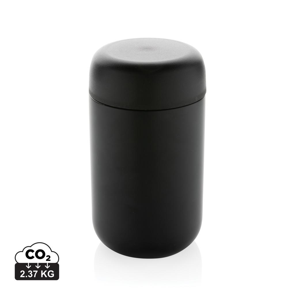 Boîte cylindrique noire avec couvercle minimaliste