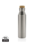 Gourde réutilisable en acier inoxydable avec bouchon bambou