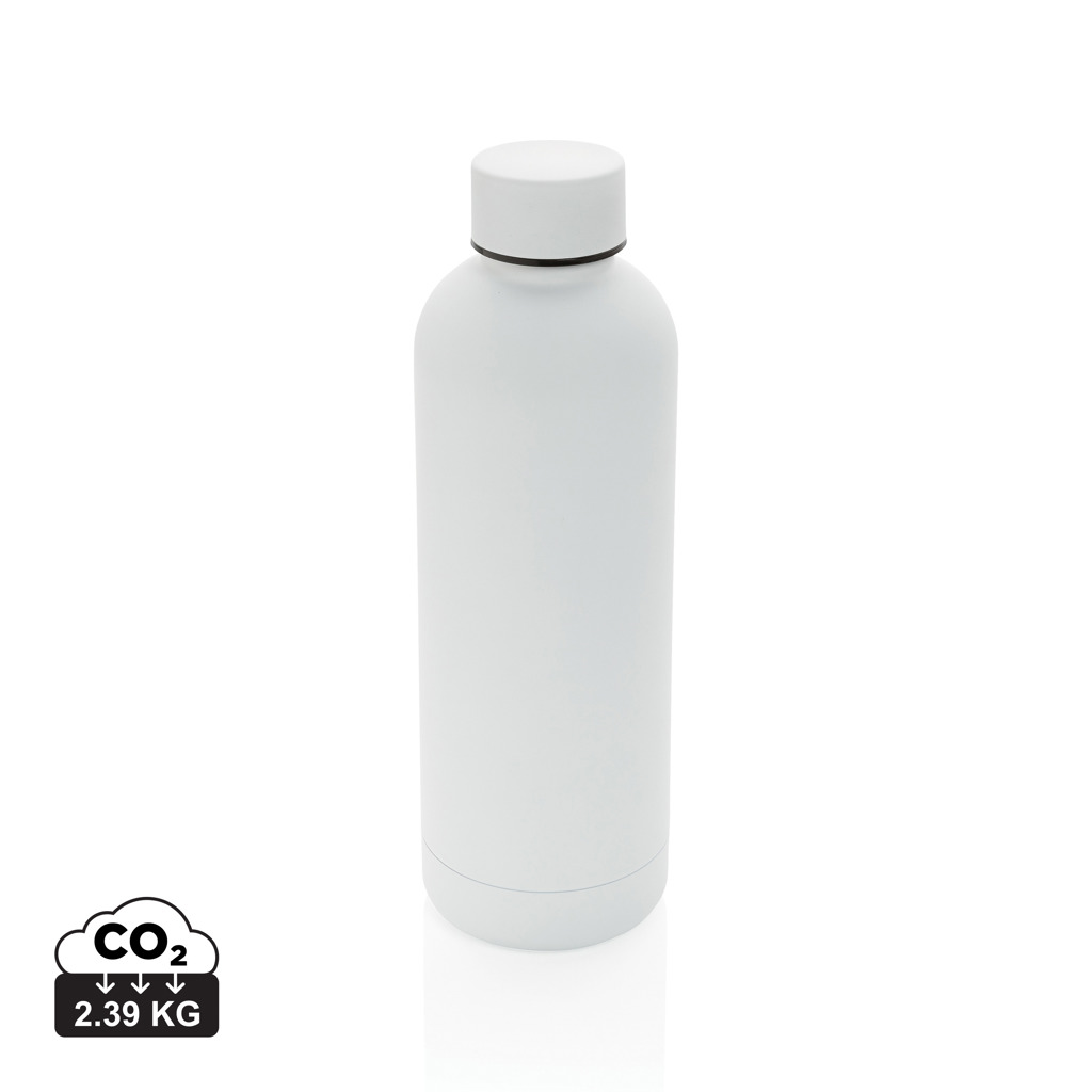 Gourde blanche réutilisable sur fond blanc