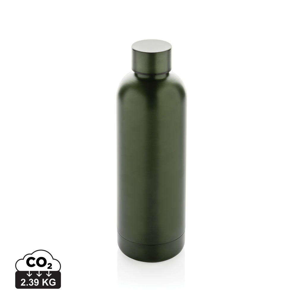 Bouteille réutilisable verte avec indicateur CO2
