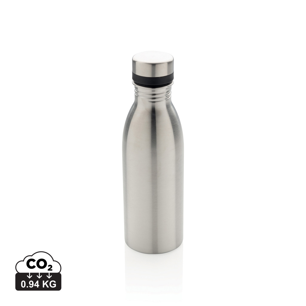 Gourde en acier inoxydable réutilisable argentée