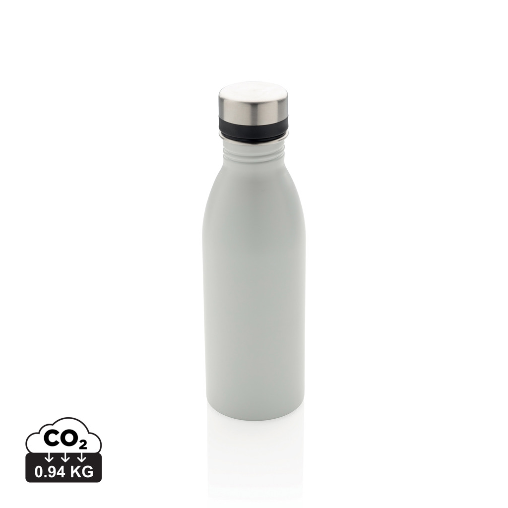 Gourde réutilisable grise en acier inoxydable