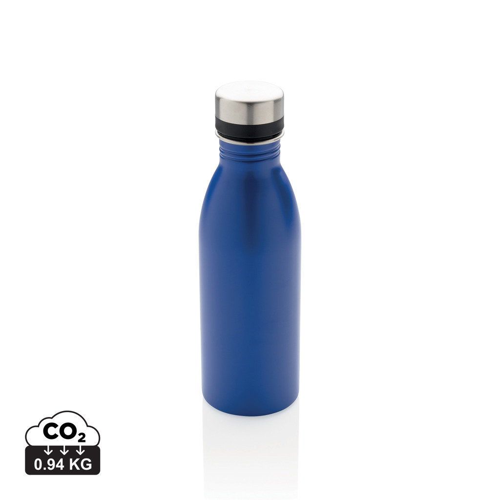 Gourde réutilisable bleue en acier inoxydable