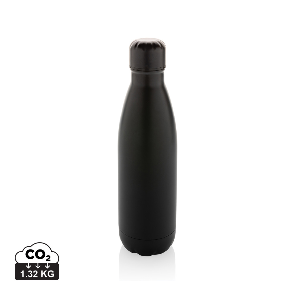 Gourde réutilisable noire en acier inoxydable