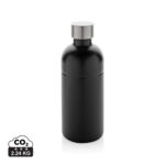 Bouteille réutilisable noire avec bouchon en acier