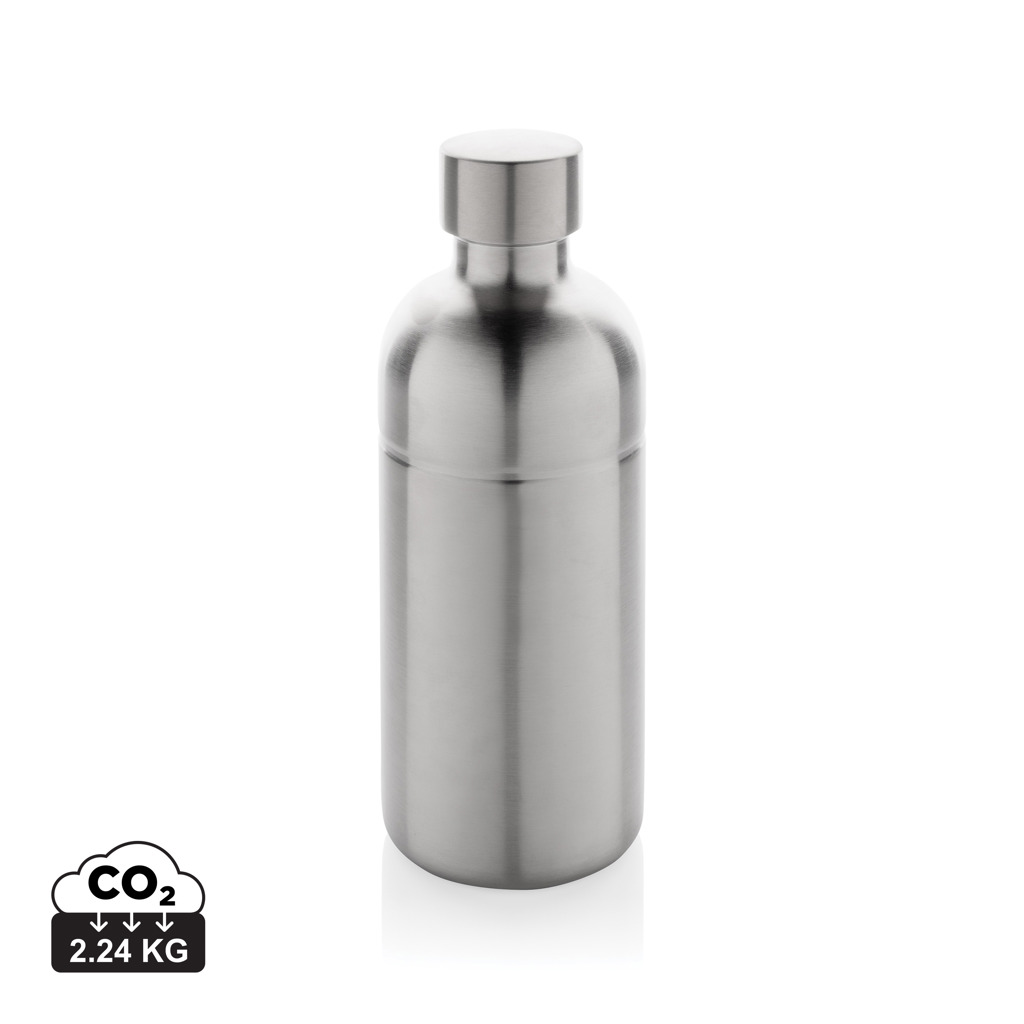 Bouteille réutilisable en acier inoxydable argentée