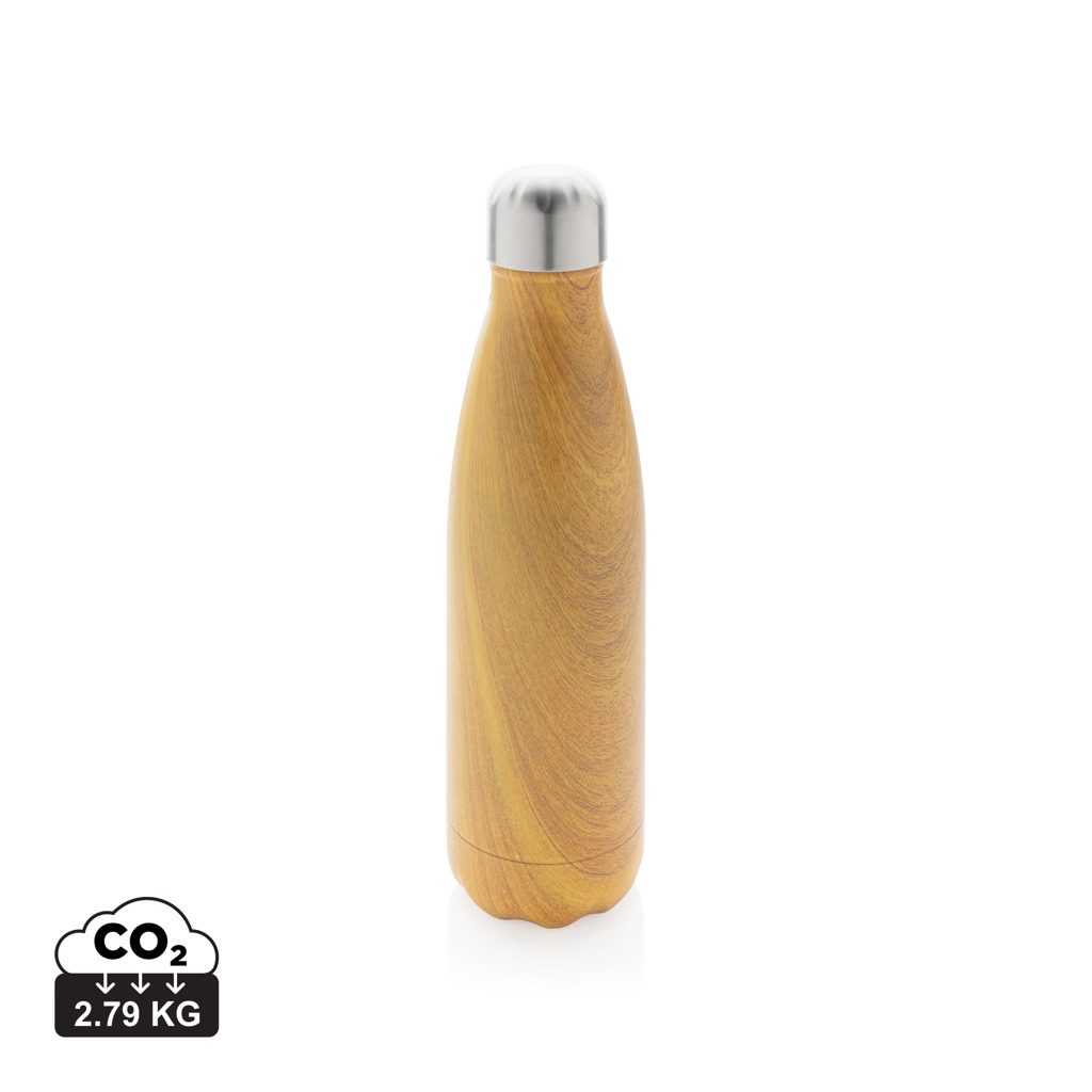 Gourde réutilisable effet bois avec bouchon métallique