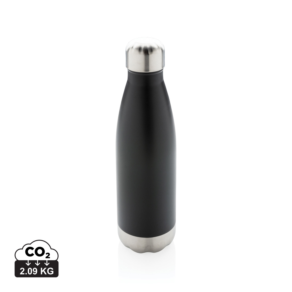 Gourde noire en acier inoxydable réutilisable
