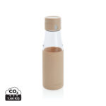 Gourde réutilisable beige avec corps en verre