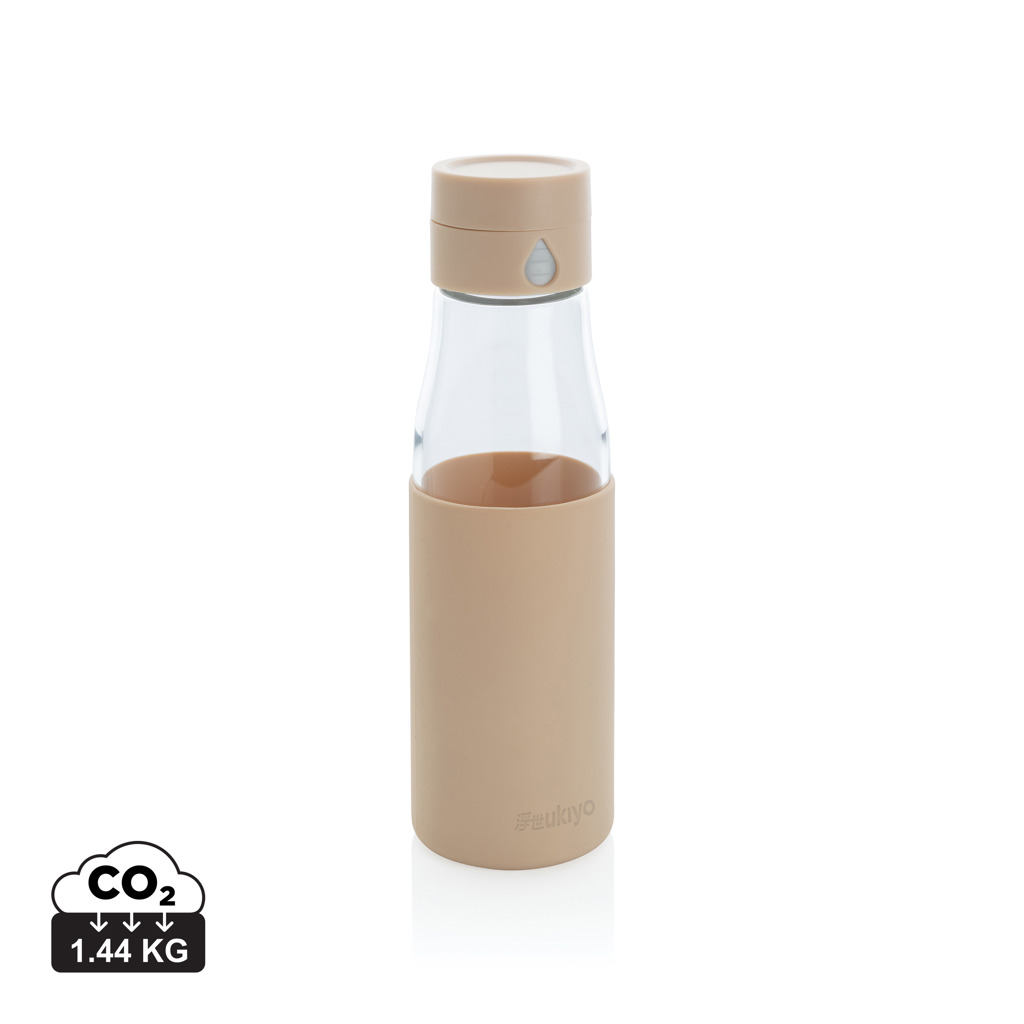 Gourde réutilisable beige avec corps en verre