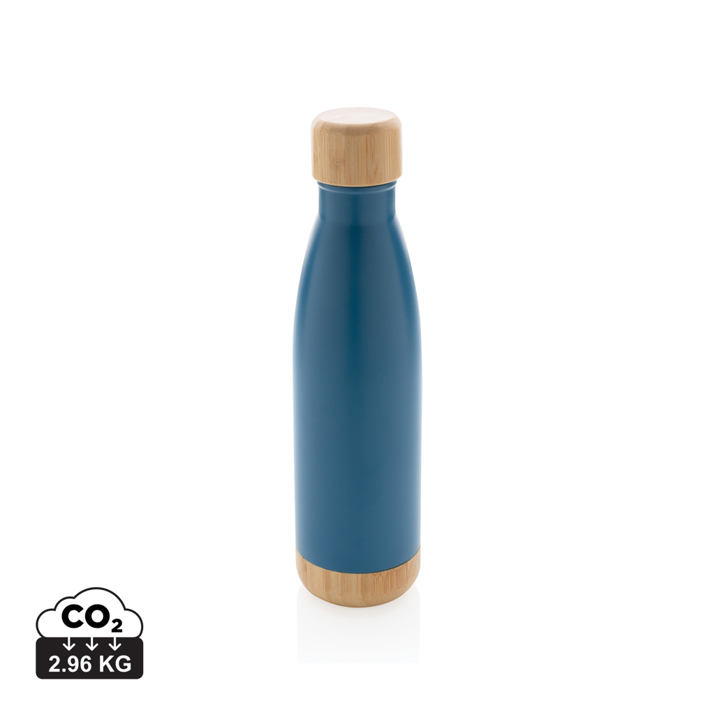 Gourde bleue avec bouchon en bambou