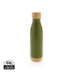 bouteille isotherme en acier avec finition bambou