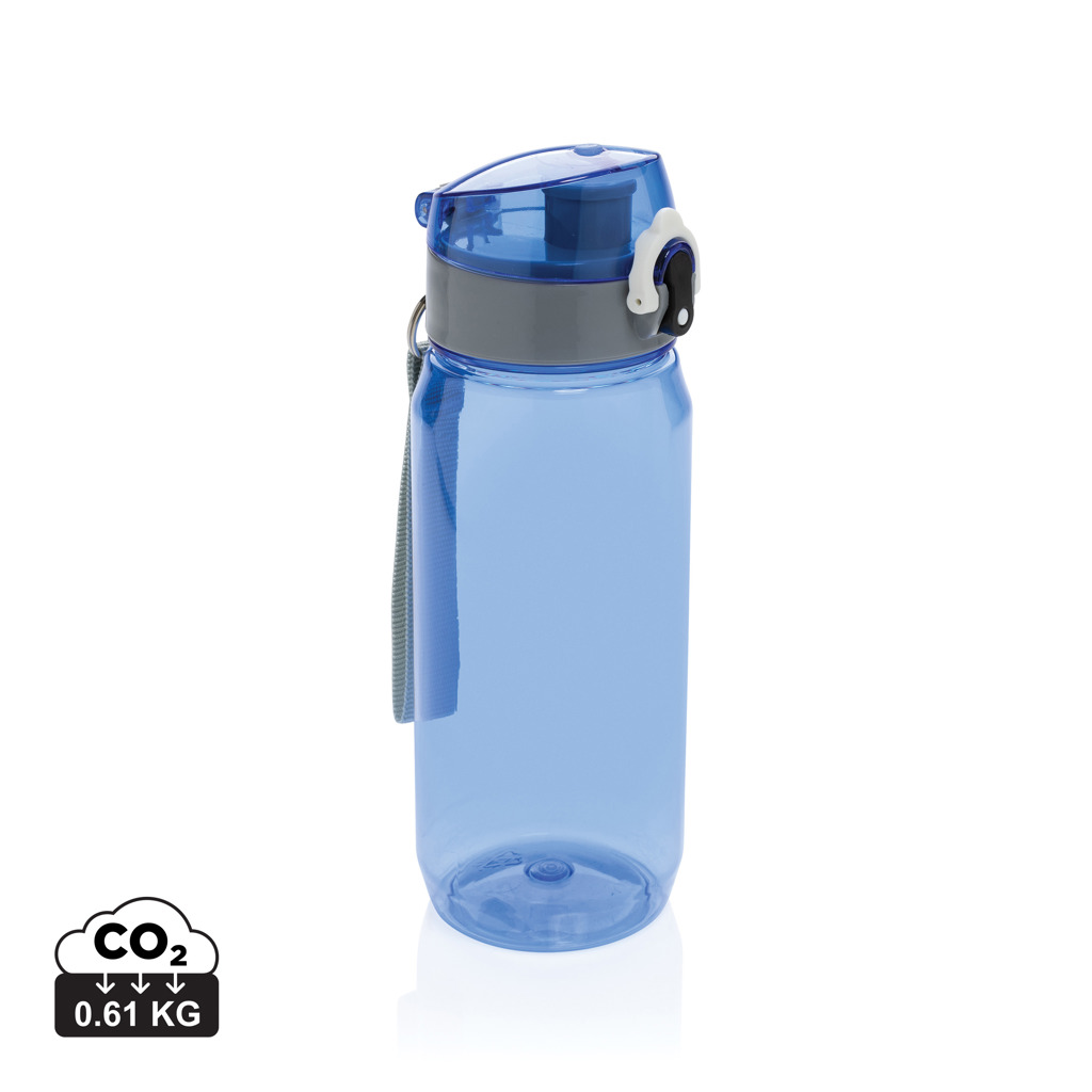 Gourde réutilisable bleue avec bouchon rabattable