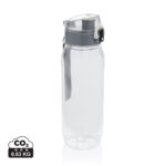 Gourde réutilisable transparente avec bouchon gris
